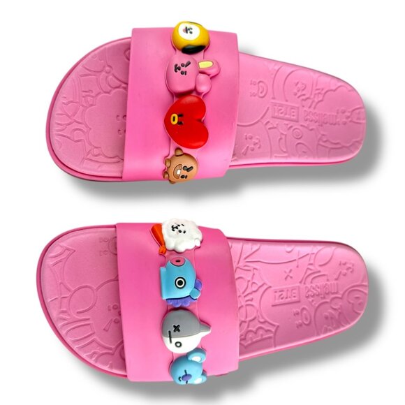 Melissa Beach Slide Sandal Next Gen + BT21 Pink Size W8 EU39 - Picture 3 of 10